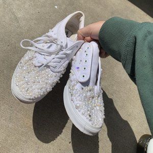 White, bedazzle Vans